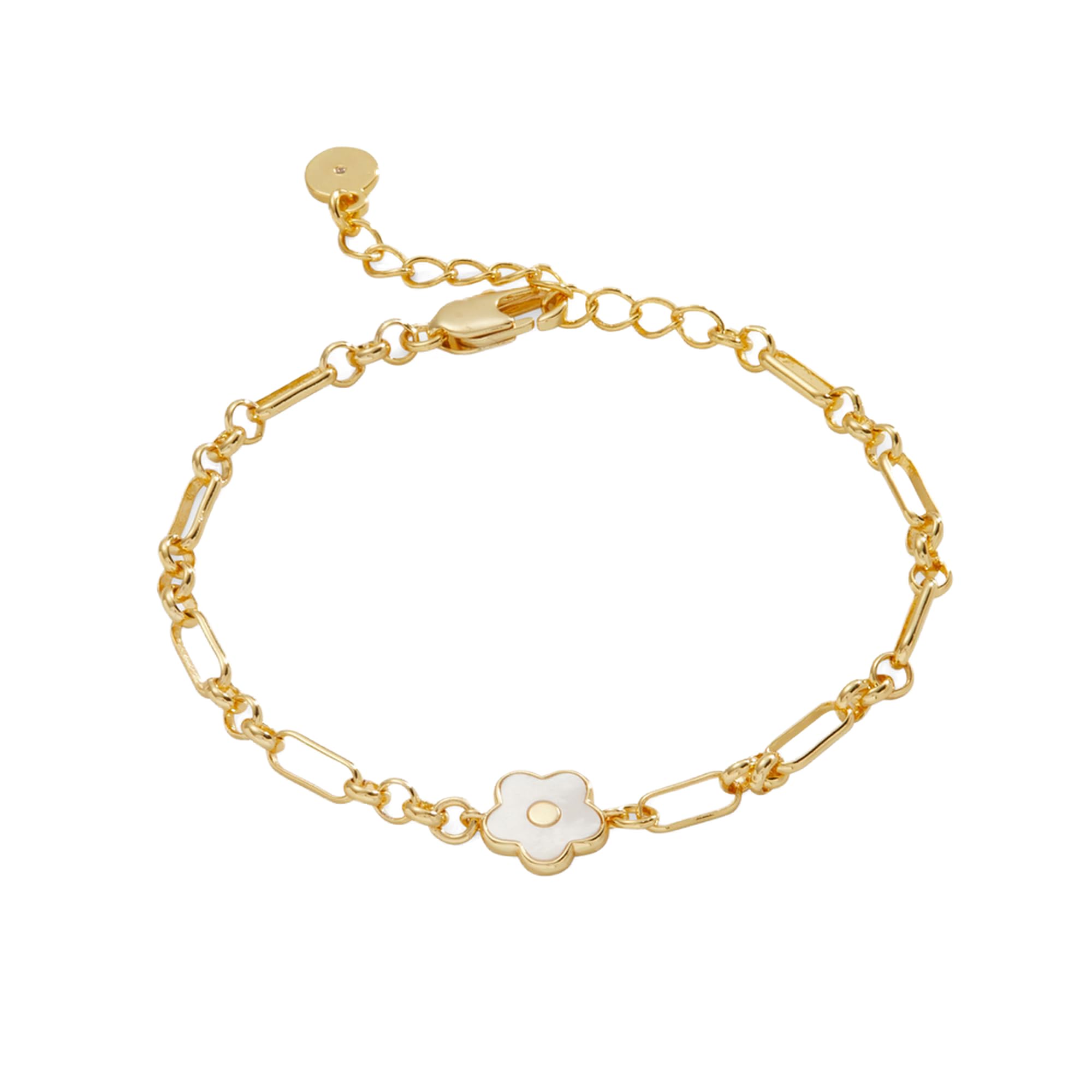 Alex and Ani AA742423SG,MOP Daisy Chain Bracelet,Shiny Gold,White, Bracelets, On