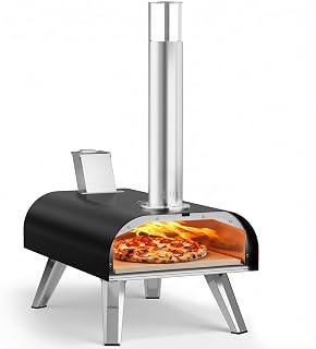 BIG HORN 12" Outdoor Pizza Oven, 1110°F, Wood Pellet, Gas & Electric, Black | Gas & Electric Burners Sold Separately — Wood for authentic flavor, gas for quick cooking, or electric for convenient cooking