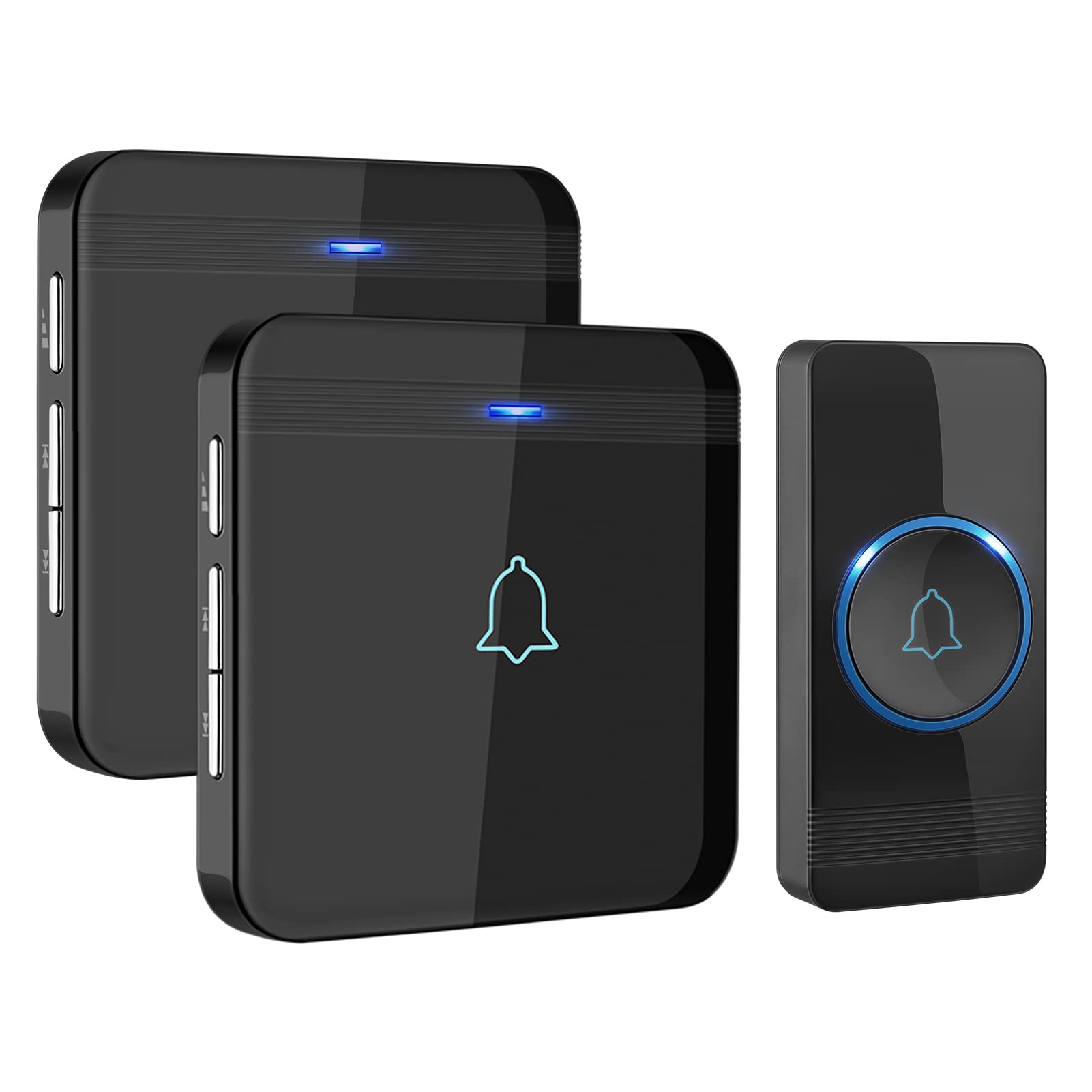 AVANTEK Wireless Doorbell, 1300 ft Range, Waterproof, 2 Receivers, Black | 115 d