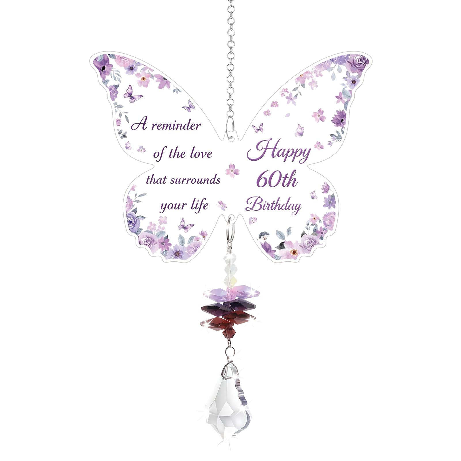 60th Birthday Gifts for Women, Butterfly Crystal Suncatcher, Unusual 60th Birthd