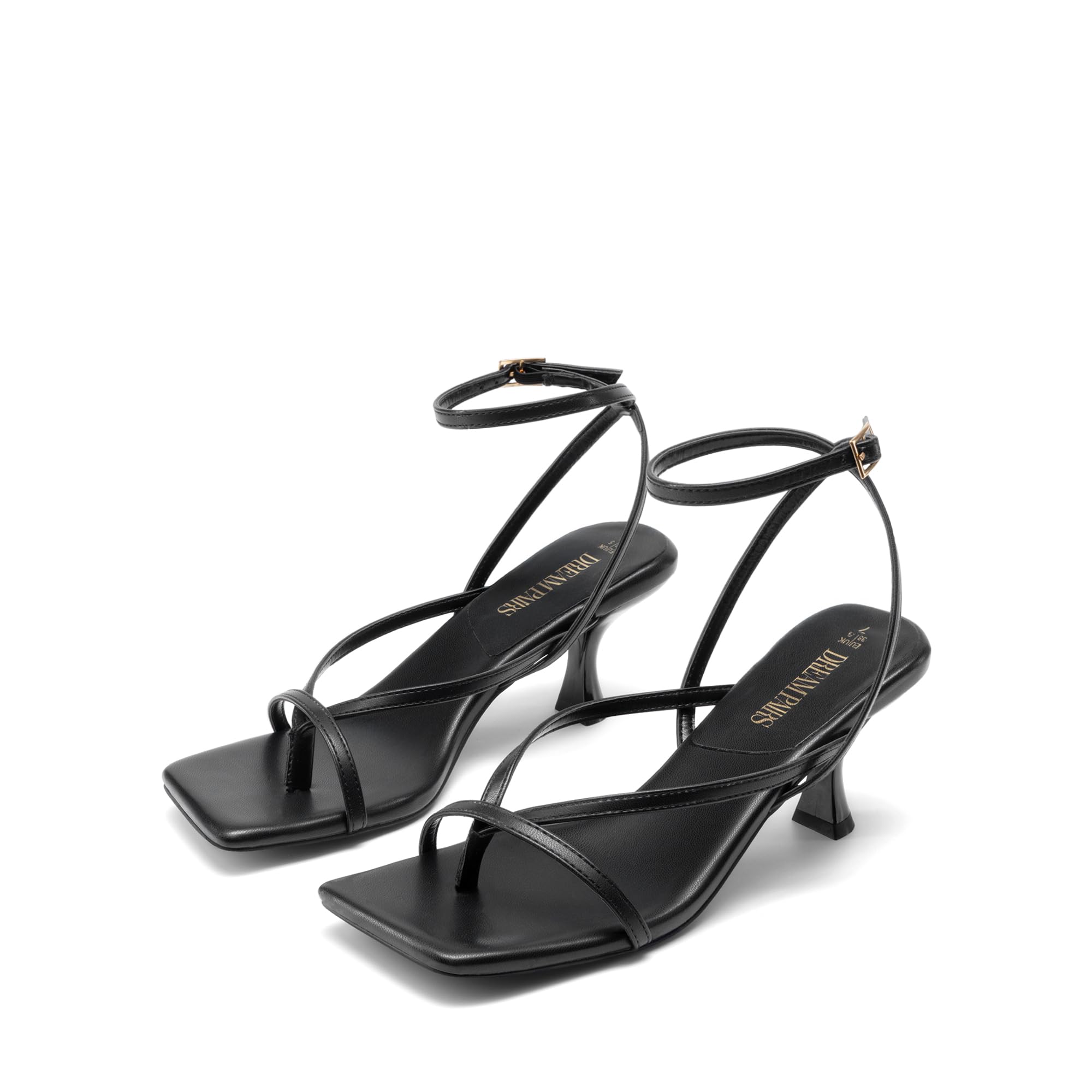 DREAM PAIRS Women's Dressy Thong Kitten Heel Sandals