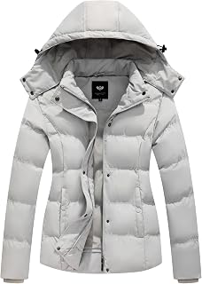 GGleaf Women's Winter Quilted Puffer Jacket with Removable Hood