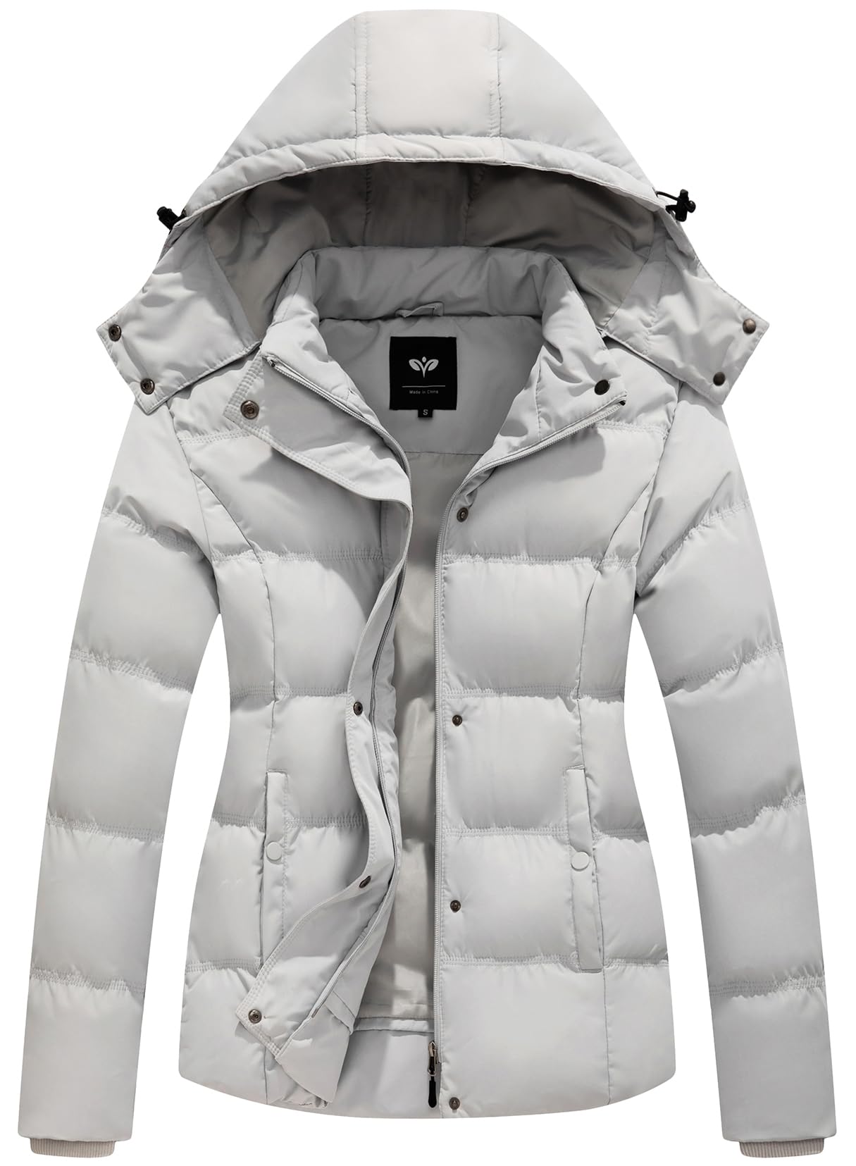GGleaf Women's Winter Quilted Puffer Jacket with Removable Hood