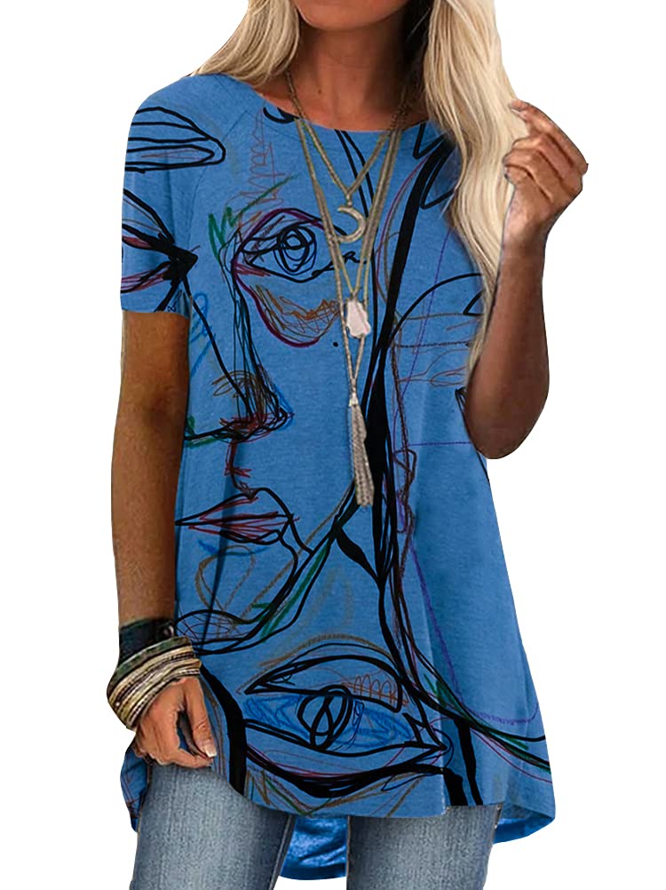 ORANDESIGNE Women's Short Sleeve Round Neck Summer Loose T-Shirts Basic T-Shirts