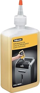 Fellowes Powershred Performance Shredder Oil, 12 oz, 0.34 kg, Extended Nozzle Bottle (35250)