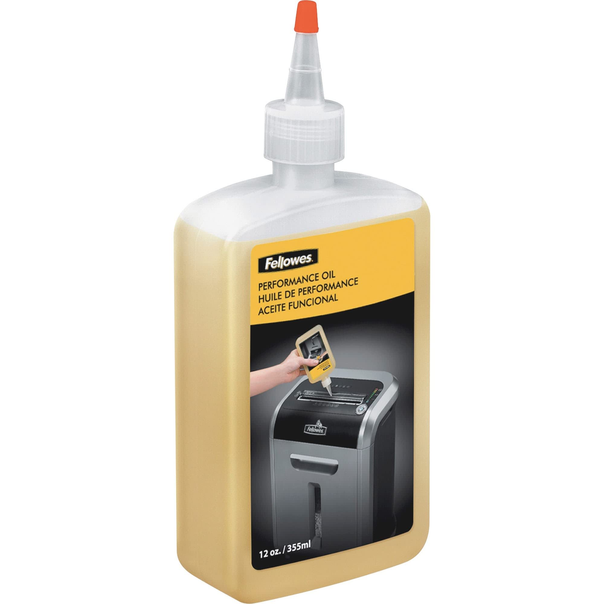 Fellowes Powershred Performance Shredder Oil, 12 oz, 0.34 kg, Extended Nozzle Bo