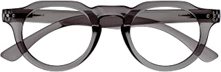 OPULIZE RIO Blue Light Blocking Reading Glasses - Top Right Frame - Grey - Men and Women - Spring Hinges - B53-7 - +2.50