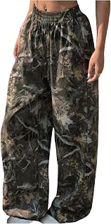 Women's Plus Size Camo Baggy Sweatpants Wide Leg Long Pants Gym Wear