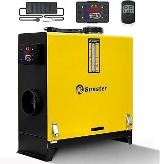 Sunster 8KW Diesel Heater LCD Remote for RV Trucks Campers Garage | 12/24/110V portable diesel heater, APP control, fast heating, quiet operation, altitude, for RV camper truck tent and garage