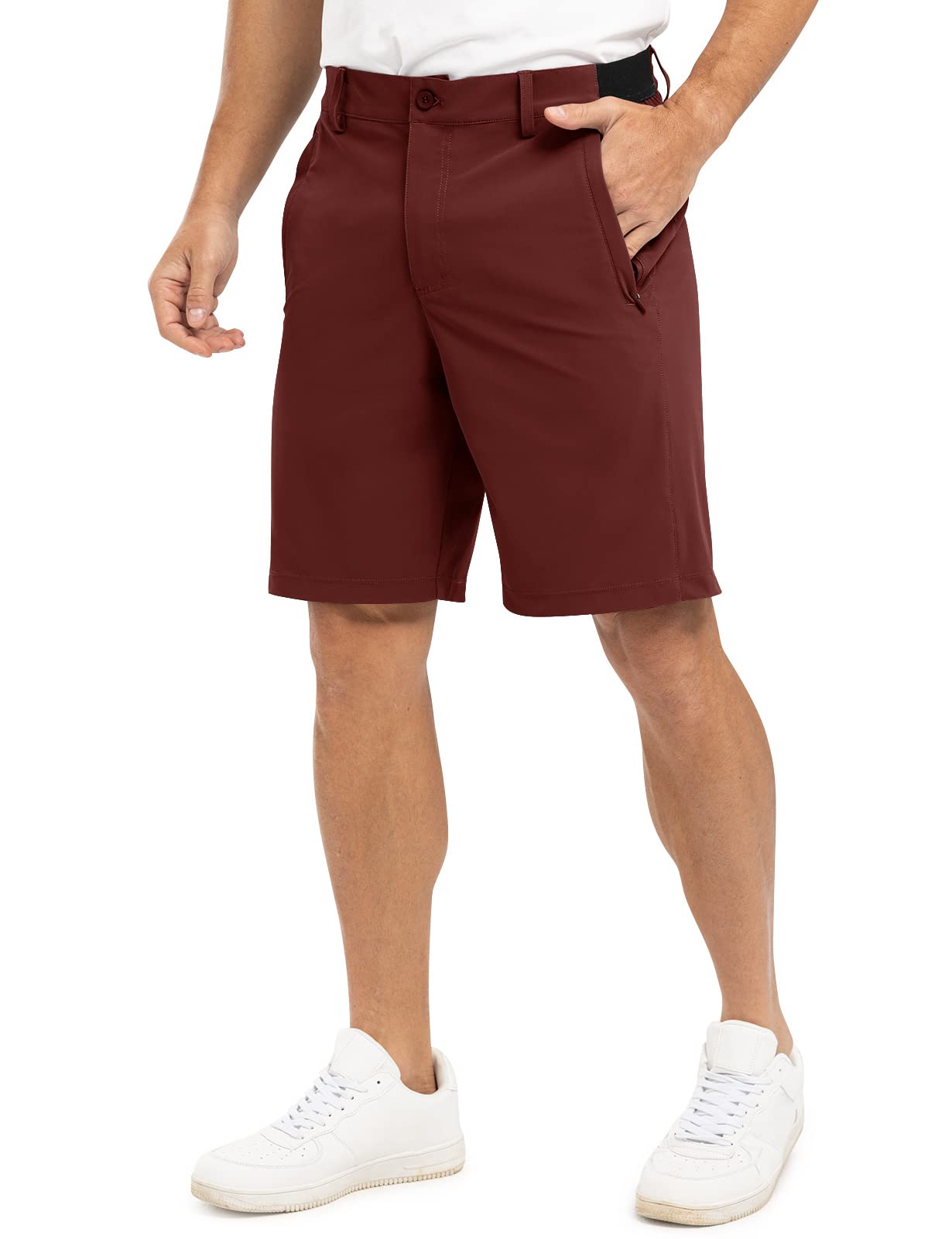 TBMPOY Mens Golf Shorts 9" Quick Dry Casual Shorts Flat Front Stretch Lightweigh
