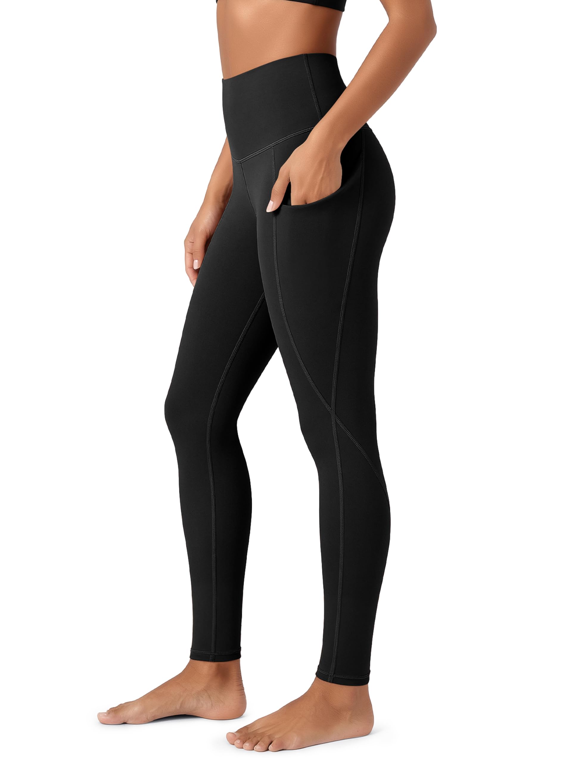 ODODOS Women's High Waisted Yoga Leggings with Pockets, Tummy Control Non See Th