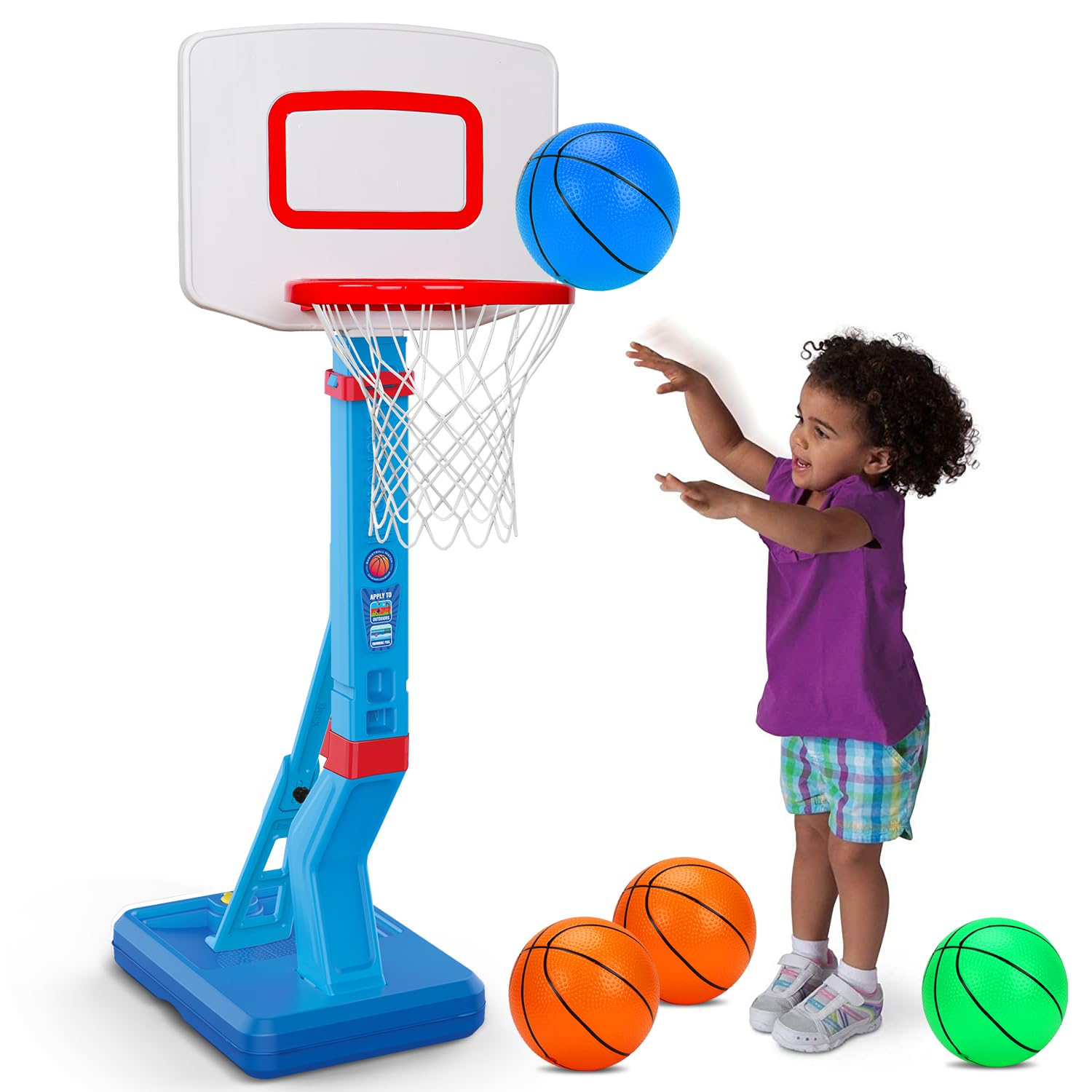 Basketball Hoop Indoor for Toddler Toys 1-3 3-5 Adjustable Portable Basketball N