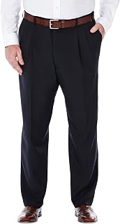 Haggar Men's ECLO Repreve Stria Pleat Front Dress Pant - Big & Tall Sizes Big & Tall ECLO Stria Pleat-Front Expandable Waist Dress Pant