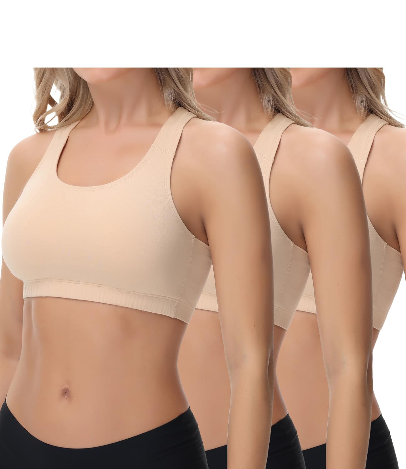 wirarpa Bustier Women's Cotton Bra Without Underwire Bra Pack of 3