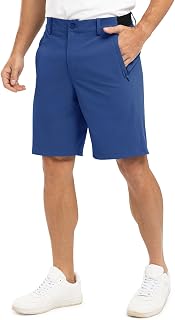 TBMPOY Pantaloncini da lavoro da golf da uomo, 22,9 cm, con cintura elasticizzata, vestibilità asciutta, per escursionismo, casual, business, atletica, 3 tasche, Blu reale, 58