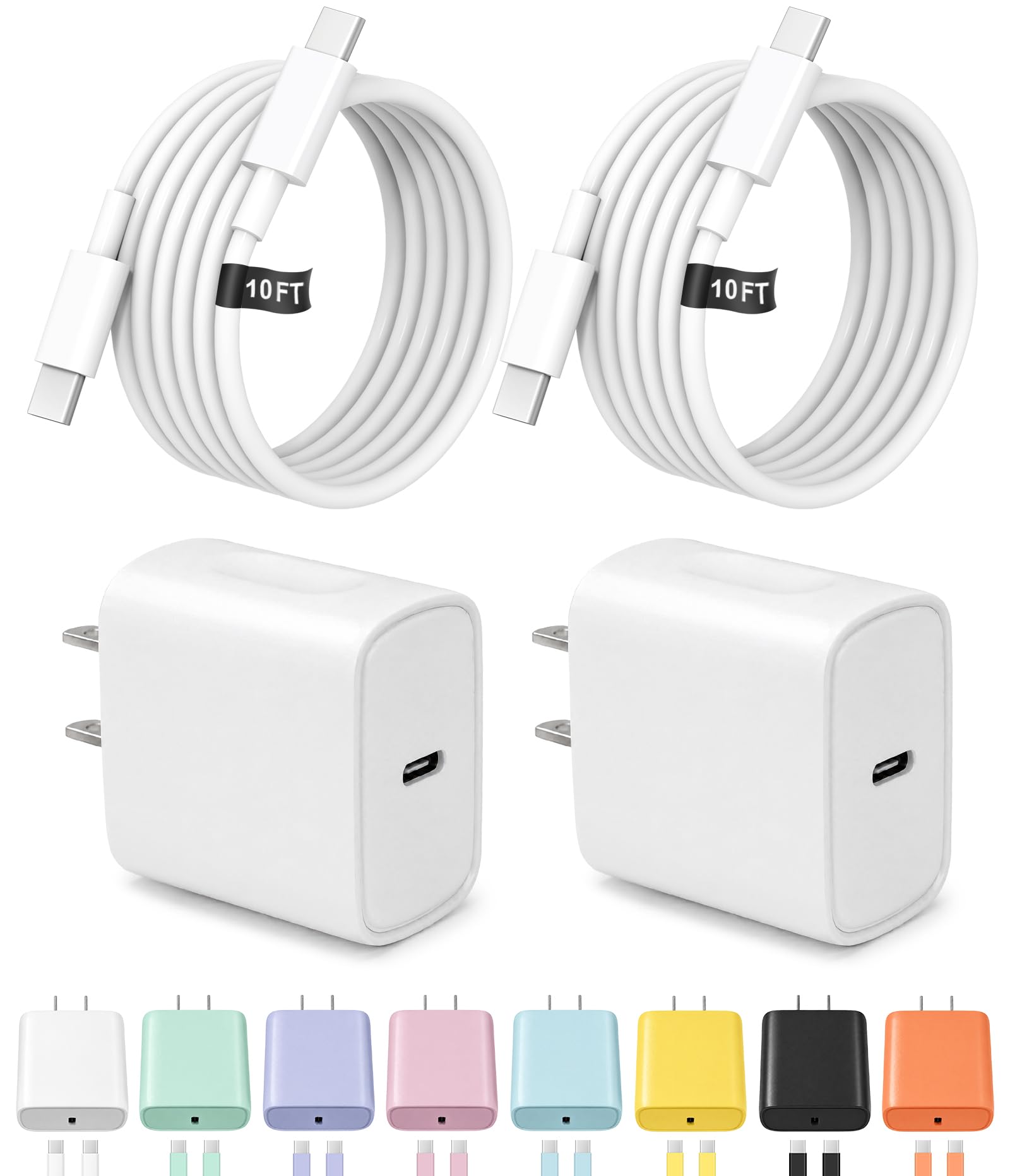 10FT iPhone 18 17 16 15 Charger Fast Charging USB C Charger Block | for iPhones,