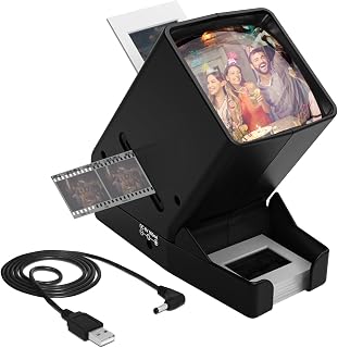 CAMEDAFLX SV-3 35mm Slide & Film Viewer-Slide Viewer with 3X Magnification and LED-Lighted Viewing for 35mm Slides and Film Negatives,USB or Battery Powered.(Include USB Cable)