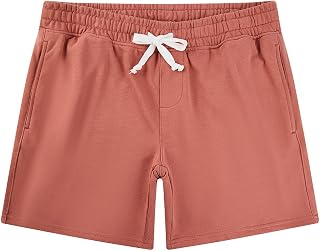 NIMENJOJA Mens 5.5" Athletic Gym Shorts Cotton Zipper Pocket Sweat Shorts