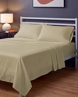 Sleepy Town 4 Piece Sheet Set - Extra Soft, Cosy & Cooling - Easy Care - Shrinkage, Wrinkle & Fade Resistant - Brushed Microfiber - Pockets