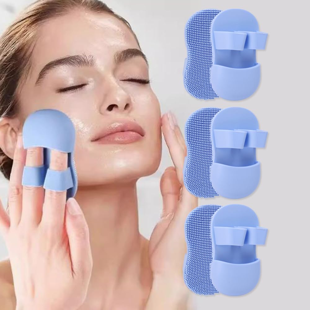 3pcs Soft Silicone Women Deep Cleansing Brush Face Blackhead Acne Removal Manual