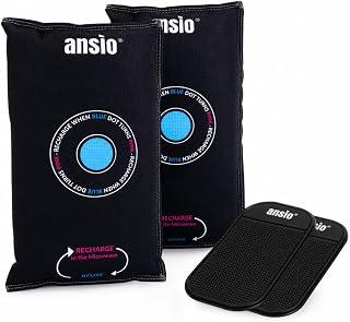 ANSIO® Reusable Car Dehumidifier Bags 900g (Pack of 2) with Anti-Slip Mats