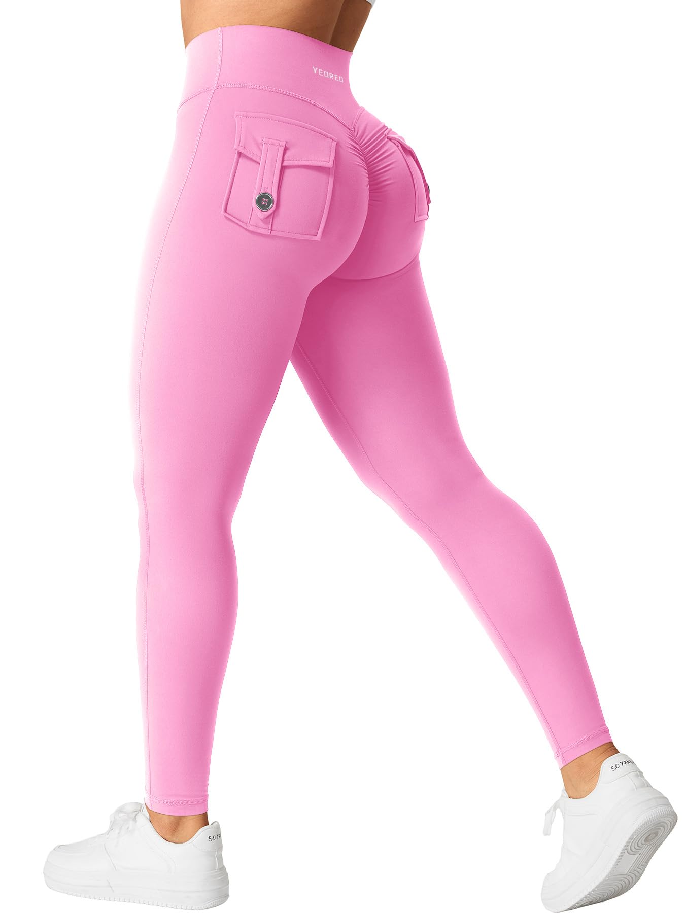 YEOREO CoreFlex Womens Leggings with Pockets V Cross Waist Charm Leggings