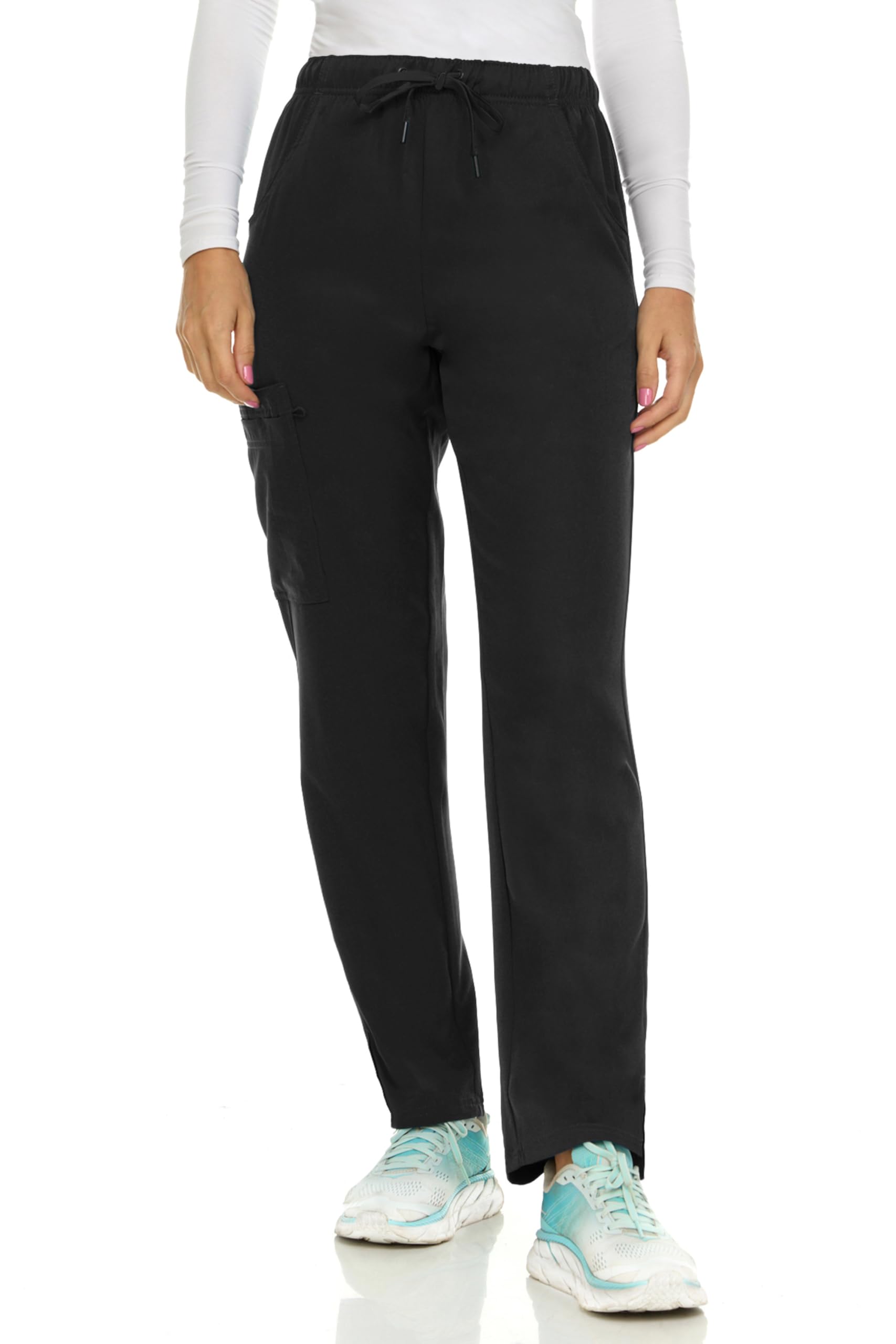 MediChic Straight Leg Scrub Pants for Women, Anti-Wrinkle Women's Medical Scrub 