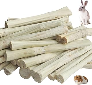 LISSION Sweet Bamboo Chew Sticks 1.1lb/500g, Natural Bamboo Molar Sticks Chew Toys, for Rabbit, Hamster, Bunny, Guinea Pig, Chinchilla, Small Animal Molar Snacks