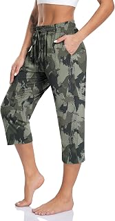 TARSE Womens Soft Drawstring Casual Yoga Pants with Pockets