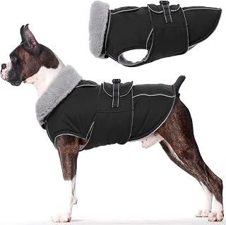 Lelepet Warm Dog Coat Adjustable Dog Fleece Vest Waterproof Jacket for Dogs