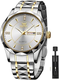 OPK Watches for Men Diamond Roman Analog Mens Watches Waterproof Large Stainless Steel Men Wrist Watch Business Father Gift Watch Blue
