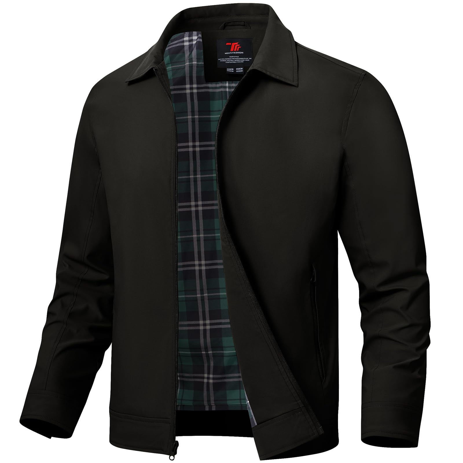 TBMPOY Mens Lightweight Waterproof Bomber Jacket Casual Windbreaker Full Zip Gol