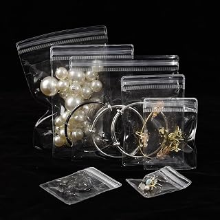 10 Pieces Thick Plastic Packaging Bags, Sealable Clear Storage Bags for Jewelry Accessories Storage, 12 x 12 cm