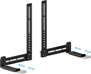 C YECEN Sound Bar Mounts Under TV,Depth Adjustable 3.8”-6.5”,Up to 22lbs | Soundbar bracket for Samsung,Bose,Vizio,Sony,Sonos and More,L-Brackets with Non-Slip and Impact-Resistant EVA.