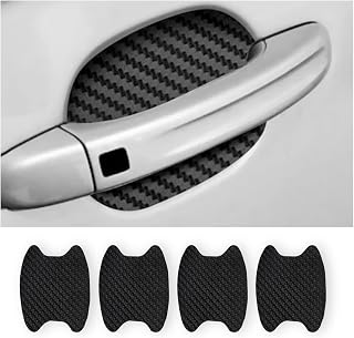 Blilo 4PCS Carbon Fiber Car Door Cup Protector Films, Black | non-marking protective layer, paint-covering barrier, fits most cars, SUVs and trucks, car exterior accessories