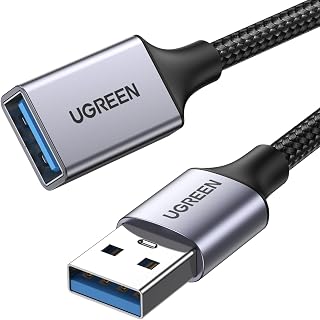 UGREEN USB 3.0 Extension Cable A Male to A Female Aluminum 5Gbps 1M | 5Gbps High Speed Transfer Compatible with Keyboard, Mouse, U Disk, Printer, Scanner, Gaming Controller, Charging Cable 1M