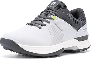 FitVille Wide Mens Golf Shoes for Men Outdoor Professional Spiked Golf Shoes Waterproof Golf Shoes Sneakers with Slip-Resistant and Arch Support