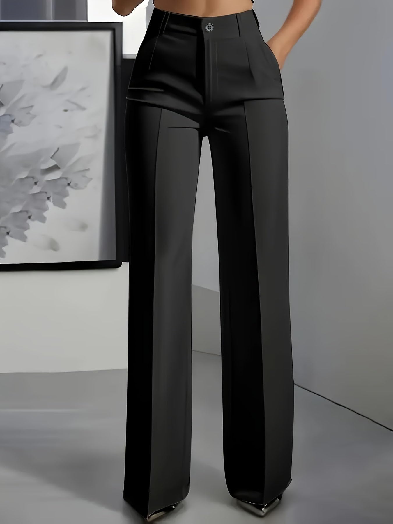 Women High Waisted Wide Leg Pants for Office Wear Business Meeting Daily Styling