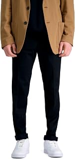 Haggar Mens Premium No Iron Khaki Slim Fit Flat Front Casual Pant