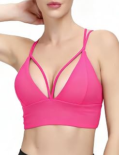 MotoRun Bralettes for Women, Strappy Sports Bra Push up Bralette Sexy Bras Rave Top