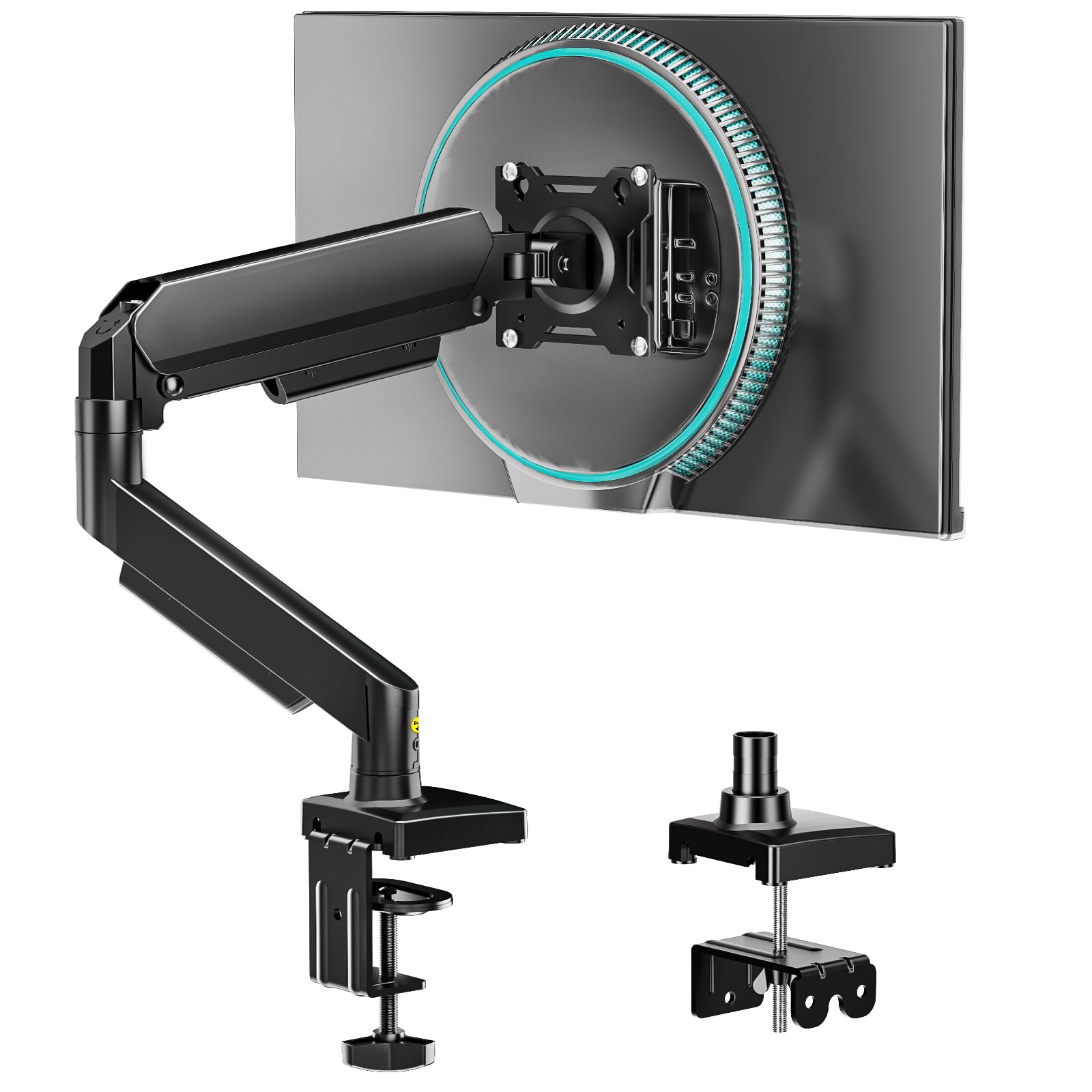Single Monitor Arm, Monitor Mount for 17-32 inch Screens Gas Spring Adjustable M