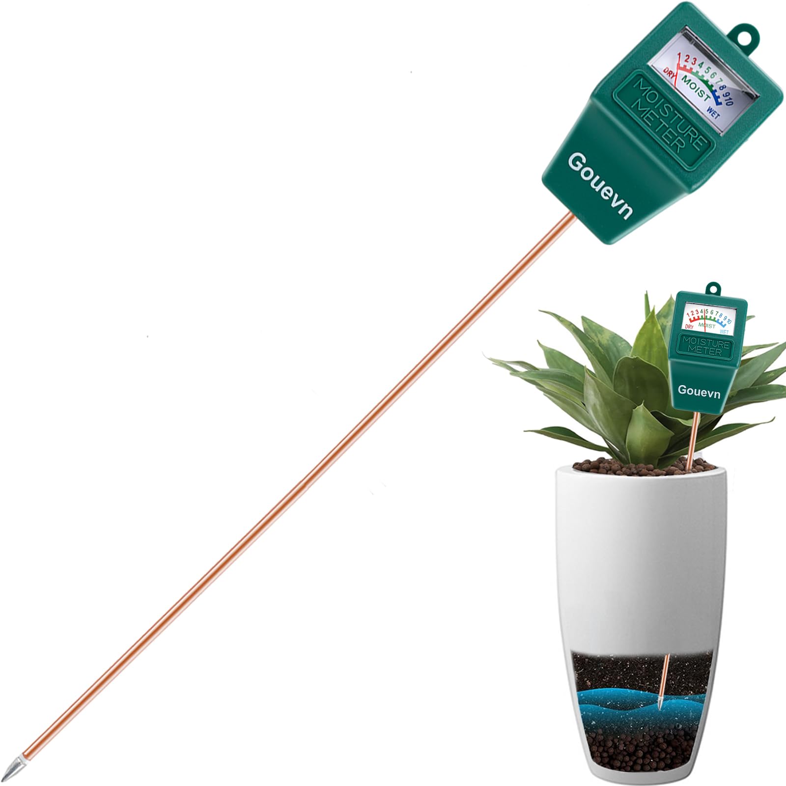 Gouevn Long Probe Soil Moisture Meter for Plants, Plant Moisture Meter for House