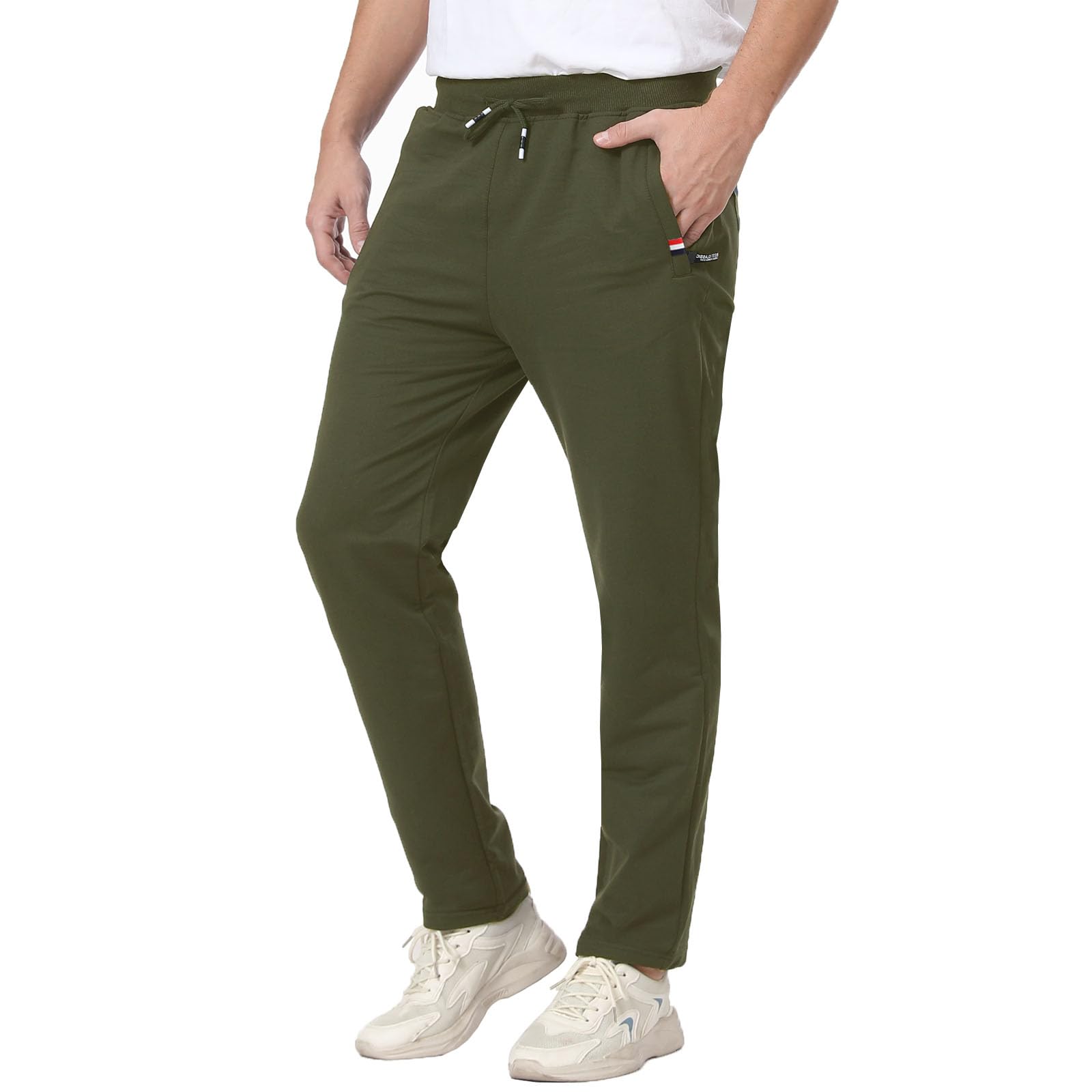 JustSun Men Joggers Tracksuit Bottoms Gym Running Sports Casual Trousers with Zi