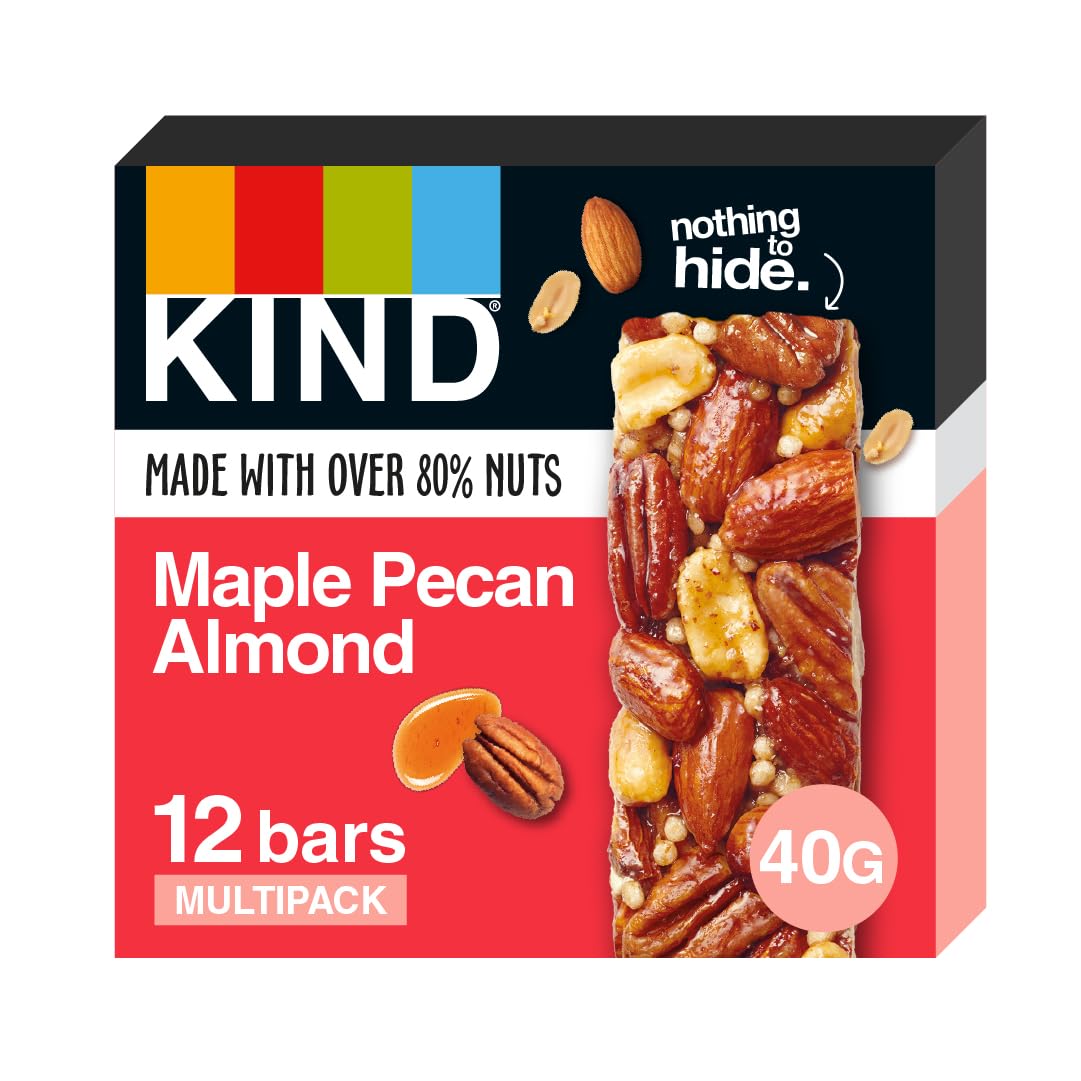 KIND Bars, Gluten Free Snack Bars, Maple Pecan Almond, High Fibre, Healthy Snack