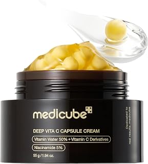 medicube Capsule Cream with Deep Vitamin C for Radiance | Liposome Vitamin C Golden Capsule for Radiance & Firm-Looking Skin - Hydrating Glow Gel Texture, Korean Skincare, 1.94 oz