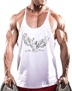 palglg Men's Muscle T-Shirt Sleeveless Athletic Tank Top for Fitness Training