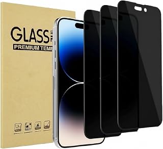 iPhone 12 Screen Protector, iPhone 12 Pro 6.1 Inch Privacy Screen Protector [3 Pack] Anti-Spy Tempered Glass, 9H Hardness, Easy to Install, Bubble Free
