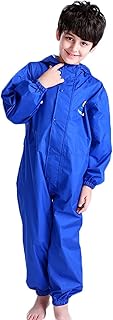 JiAmy Toddler One Piece Rain Suit Kids Rain Poncho Waterproof Muddy Buddy Rain Jacket Full Body Raincoat
