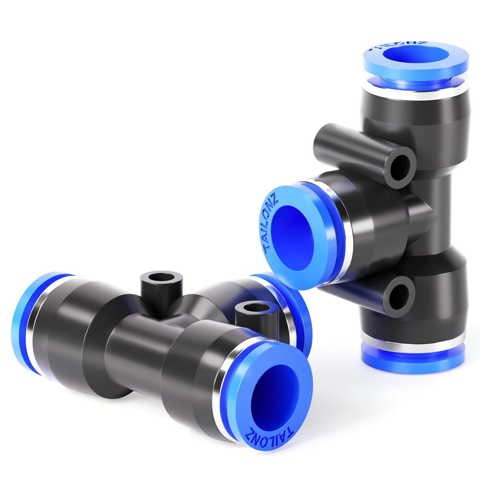 TAILONZ 10mm OD Plastic Tee Push-Lock Air Fitting PE (10Pcs) | 3-way tee, push-t