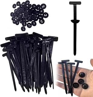 Nylon Universal Cable Tie Buckle, Heavy Duty Self, Locking Zip Ties with Pin & Button, New Multifunctional Cable Tie Buckle, UV Resistant Black Zipties for Car Daily Auto Fixing (200 Pcs)